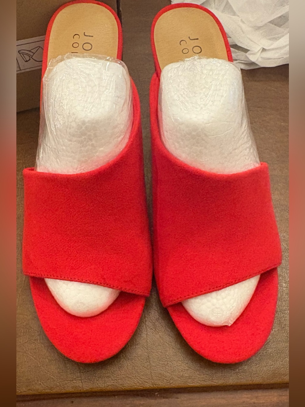 NWT! Journee Collection Allea Red Open-Toe Slide Mules. Size 7